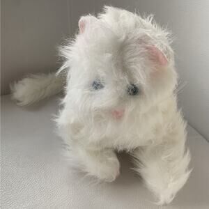 Animal Express Puppet Cat Plush White Kitten Stuffed Pink Nose Vintage 1978